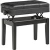 HOMCOM Sgabello per Pianoforte con Altezza Regolabile e Contenitore in Legno e Finta Pelle, 63x35x46-56cm, Nero