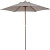 Outsunny Ombrellone da Giardino a 6 Stecche in Legno e Tessuto Poliestere, 2.5x2.3m, Grigio|Aosom