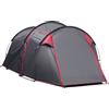 Outsunny Tenda da Campeggio 2 Posti con Vestibolo e Porte con Cerniera, 426x206x154cm Grigio|Aosom