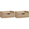 HOMCOM Set 2 Comodini Sospesi con Cassetto per Camera da Letto e Soggiorno in Legno, Comodini Design, 40x30x19.5cm, Color Legno | Aosom Italy
