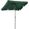 Outsunny Ombrellone da Giardino Rettangolare 2x2.4 m con Inclinazione Regolabile e Palo in Alluminio, Verde e Nero|Aosom