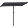 Outsunny Ombrellone per Esterni 1.5x2 m Girevole a 180°, in Poliestere e Alluminio, 150x205x120-215 cm, Grigio Scuro