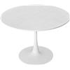B&F Moderno tavolo da pranzo rotondo, quattro piani in patchwork, base in metallo, 120×120×75 cm, Bianco