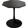 B&F Tavolino da caffè per salotto e cucina, tavolino moderno ottagonale in marmo e metallo, carico 100kg, 80×74×73 cm, nero| Aosom Italy