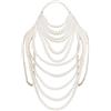 NICENEEDED Catena per Il Corpo con Perle NICENEEDED, Collana con Scialle Sexy con Reggiseno, Catene per Il Petto Senza Schienale con Perline e Catenella per Spalle Allacciate con Perle