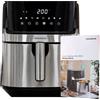 InnovaGoods® Friggitrice ad aria 5,5 litri, friggitrice 1700W, airfryer +100 ricette in IT, Friggitrice 8 programmi, touch screen, cestello antiaderente e flusso d'aria a 360° ideale per 3-5 persone