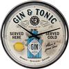 Nostalgic-Art Orologio da parete, Gin & Tonic - Idea regalo per amanti dei cocktail, Grande decorazione per la cucina, Design vintage, Ø 31 cm