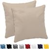 Dreamzie Federa Cuscino (Set di 2) - Beige Cotone - Per i Cuscini 65 x 65 cm - 100% Jersey di Cotone - Federa da Cuscino - Copri Cuscino per Letto - Fodera Protezione per Cuscino