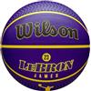 Wilson Pallone da Basket da Esterno NBA Player Icon, Ispirato a Lebron James, Palla Che Offre Una Presa Eccezionale e Un Utilizzo Adattabile, Colore: Viola/Giallo, Taglia: 7