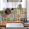 RE-COVERTILES - Adesivi Piastrelle Cucina Bagno Mattonelle adesive in PVC Impermeabili Antigraffio Stickers Decorazione Parete Cementine Peel and Stick - Modello 24 Pz 10x10 cm PS00195 Made in Italy