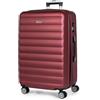 ITACA - Valigia Grande Rigida Viaggio Rigide. Trolley Grande con 4 RuoteDoppie Girevoli. Materiale ABS Valigia Rigida Grande Resistente e Leggero TSA, Granata