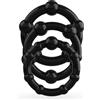 CRUSHIOUS Set di Anelli per il Pene Triple Bead Neri (3 anelli)