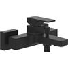 Villeroy & Boch Architectura Square rubinetteria a parete per vasca da bagno, rubinetto per vasca con protezione antiriflusso e funzione deviatore, miscelatore per vasca a risparmio idrico, nero opaco