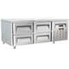 Tavolo Refrigerato 4 Cassetti Profondità 70 cm con Altezza Ribassata 65 cm, -2°/+8°C, in Acciaio Inox AISI 304