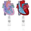 TYFGRT 2 Pezzi Chiusura Per Carta D'Identità A Forma Di Cuore Porta Carta D'Identità Medico Porta Carta D'Identità Per Infermiere Porta Pergamena Retrattile