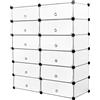 HUOLE Scarpiera Componibile, Scaffale Modulare, Armadio Fai da Te Mobiletto Portaoggetti, Scaffale Componibile con Ante, Guardaroba Organizzatore Economico(91 * 36 * 105 cm-6 piani 12 porte)