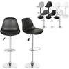 XUANYU Set di 2 sgabelli da bar con schienale, seduta comoda, poggiapiedi regolabili in altezza da 60 cm a 81 cm (23,6 a 31,9) (nero-argento)