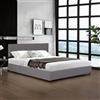 Corium Letto Contenitore con Apertura a Ribalta Letto Francese 140x200 cm Letto con Spazio di Stoccaggio e Testiera Rivestimento in Velluto a Coste - Grigio