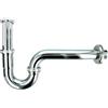 tecuro Profi, 1 sifone tubolare con curvatura antiodore da 1/4 pollici, per lavabo - cromato in acciaio inox - Versione lunga