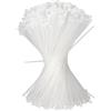 QIMEI-SHOP 500 Pezzi Fascette Plastica Bianche 200 mm x 2,5 mm Fascette Elettricista Lunghe Cavi Nylon per Cablaggio Cable Management Giardinaggio