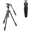 Manfrotto 290 Kit Treppiede Leggero con Testa Fluida Video e Mini Treppiede per Fotocamera PIXI, per DSLR, Fotocamere Compatte, Mirrorless, Video, Videografia, Nero