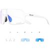 SCVCN Fotocromatici Occhiali Ciclismo Uomo Occhiali MTB Donna TR90 Occhiali Bici da Corsa Trasparenti Occhiali da Sole Sportivi Anti-UV400 Occhiali da Ciclista Running Bicicletta Mountain Bike Blu