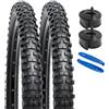 YunSCM 2PCS Pieghevole 24 Pollici Pneumatici 24x2.30 ETRTO 56-507 e 24 Pollici Camera d' Aria AV32mm compatibile Bicicletta 24x2.25 24x2.30 24x2.35 Copertoni e Camera d'aria