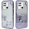 ATISIJIE Cover per Xiaomi Redmi 10C, Custodia AntiGraffio Morbido Silicone Finitura lucida con diamanti Adatto a ragazze e donne-Viola