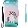 Grandoin Cover per iPhone XS Max (6,5 Pollici), Flip Caso in PU Libro Pelle Portafoglio Custodia,Creativo Disegni Wallet Cassa Protettiva [Slot per Schede] [Chiusura Magnetica] (Unicorno Arcobaleno)