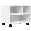vidaXL Supporto per Stampante con Ruote Bianco 41x32x34,5 cm, Supporto per Computer, Organizer per Stampante, Tavolo da Stampante portaoggetti