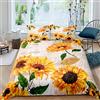 LLSZAHD Copripiumino Matrimoniale 260x240 girasole bianco Copripiumino Con Cerniera Matrimoniali Sacco Copri Piumino In Microfibra Morbido E Traspirante ，Copripiumino 260x240cm
