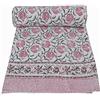 YUVANCRAFTS Copriletto con stampa indiana Kantha, per letto queen size, in cotone, stile vintage e bohémien (queen size, 228 x 274 cm, rosa)