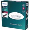 Philips Ventilatore da soffitto con luce, lampada da soffitto a LED, bianco, rotondo, Amigo 25 W + 60 W, diametro 52 cm, funziona con telecomando incluso, per illuminare i tuoi ambienti