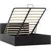Gecheer Struttura,Letto,Giroletto,Singolo,Idraurico,con Contenitore,in Similpelle,Nera,120x200 cm,Letto Una Piazza e Mezza,Letto Idraurico,con Contenitore,Letto in Ecopelle,Letto in Pelle Artificiale