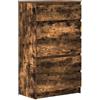 vidaXL Cassettiera Rovere Fumo 60x36x103 cm in Legno Multistrato
