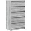 vidaXL Cassettiera Grigio Sonoma 60x36x103 cm in Legno Multistrato