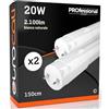 Eurocali 2x Tubi LED 150cm G13 T8 20W 2100 lumen - Luce Bianco Naturale 4000K - Fascio Luminoso 160° - Sostituzione Neon