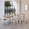 DEGHI Tavolo allungabile 180-280x90 cm piano in legno di mango 26 mm e gambe a U 5x5 in metallo cromo - Freia Mango