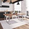 DEGHI Tavolo 200x100 cm piano in legno di mango 26 mm e gambe a U 5x5 in metallo cromo - Freia Mango