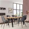 DEGHI Tavolo da pranzo 200x100 cm top effetto rovere gold 38 mm e gambe in metallo nero - Juls
