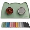 OHMO Tappetino Ciotola per Cani e Gatti in Silicone, Impermeabile Antiscivolo a Prova di Fuoriuscita per Cibo e Acqua, Facile da Pulire, 52x30cm, Saga Verde