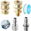 YPLonon Accoppiatore per Idropulitrice 4 Pezzi Adattatori per Idropulitrice 1/4 Connessione Rapida Maschio Femmina Accessori per Idropulitrice in Ottone per Pompa Flessibile per Idropulitrice 5000 PSI
