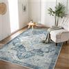 BEIMO Tappeto Salotto Pelo Corto Vintage, Tappeto Camera Da Letto, Tappeti Antiscivolo Lavabile, Tappeti Persiano per Cameretta, Soggiorno, Sala, Scendiletto, Blu Navy, 120x170cm