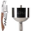 GDL Giovanni De Luca Apribottiglie cavatappi, set regalo Sommelier e Amanti del Vino, apribottiglie cavatappi con tagliacapsule Imbuto Decanter per Vino con Filtro e Aeratore in Acciaio Inox