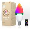 MOES lampadina intelligente RGB E14, compatibile con Matter, Alexa, Google Home, Apple Home, 6W 470lm 2700K-6500K RGB 2700K-6500K dimmerabile RGB 16 milioni di colori, 2.4GHz WiFi