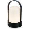 Briloner - Lampada da tavolo LED senza fili IP44, touch, dimmerabile, batteria sostituibile, lampada da comodino, lettura, LED, campeggio, lampada a batteria, esterno, 9x8x15,5 cm, nera