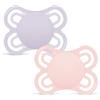 MAM Perfect Succhietto 2-6 mesi, Set da 2 ciucci, Rosa/Lilla | Con porta ciuccio sterilizzatore portatile, Tettarella ultrasottile e flessibile, Silicone SkinSoft, Senza BPA/BPS