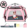 Funsland Tenda per Bambini, Tenda Gioco Bambini Cameretta Giardino Interno Esterno Castello Pop Up Casetta, Capanna Campeggio Ragazzo E Ragazza Regalo Natale Compleanno Kids Play Tent, Rosa