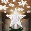 BAKAJI Puntale Proiettore LED per Albero di Natale Forma Stella Silver Gioco di Luce