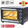 BAKAJI Forno Fornetto Elettrico Ventilato 38 litri 1600W Luce Interna Timer Girarrosto